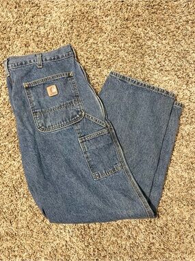Carhartt Men's Dark Blue Relaxed Carpenter Jeans